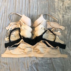 Lot of 5 nursing bras; 2 34D, 3 36D, 1 large GUC